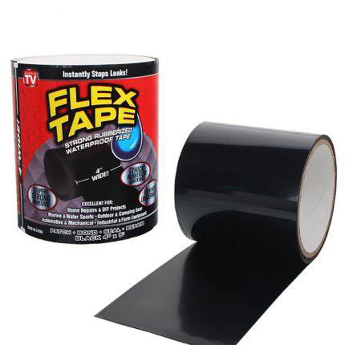 Picture of Super Strong Adhesive Tape Black Flex Tape Waterproof Stop Leaks Seal Repair Tape Self Fix Fiberfix Insulating Duct Tape (30 cm Length)