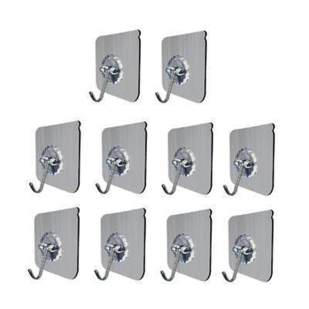 Picture of Transparent Plastic Wall Hooks Heavy Duty 10 pcs