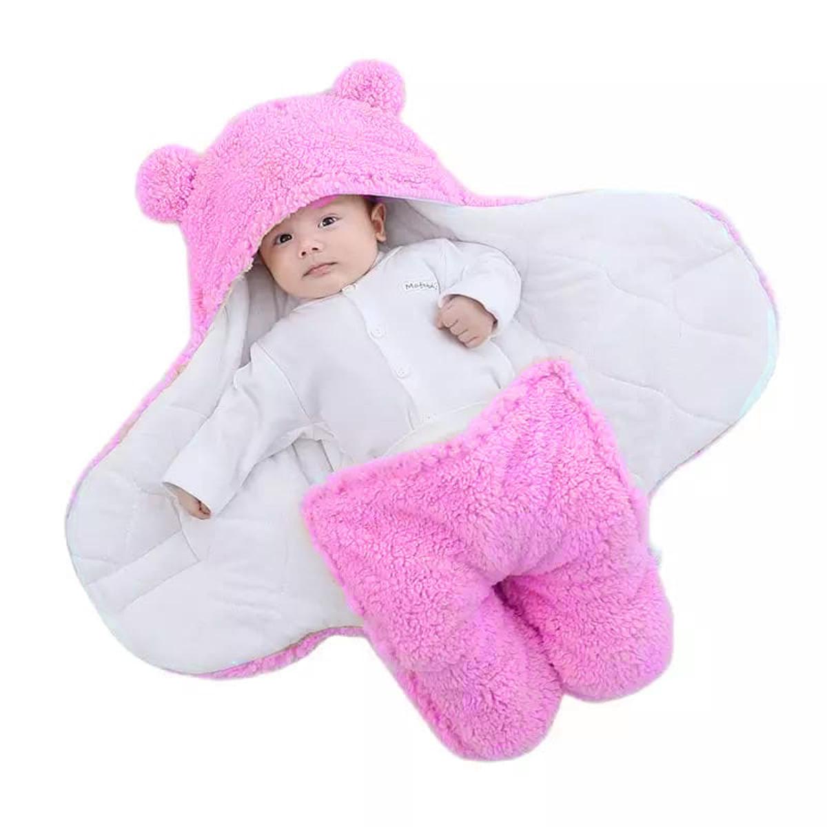 Picture of Baby Sleeping Bag Ultra-Soft Fluffy Fleece Newborn Receiving Blanket Infant Boys Girls Clothes Sleeping Nursery Wrap Swaddle HOT