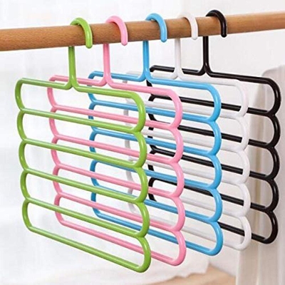 Picture of (3Pcs-1Pack) 5 Layer Magic Hanger: Anti-Slip Multi-Purpose and Multi-Functional Magic Multiple Layer Trousers Hangers Hanger - Hanger - cloth hanger