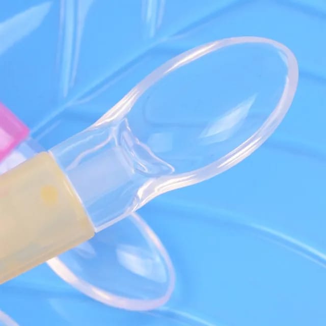 Picture of Transparent Newborn Baby Soft Silicone Baby Lovely Feeding Spoon Flatware Lovely Gifts For Kids