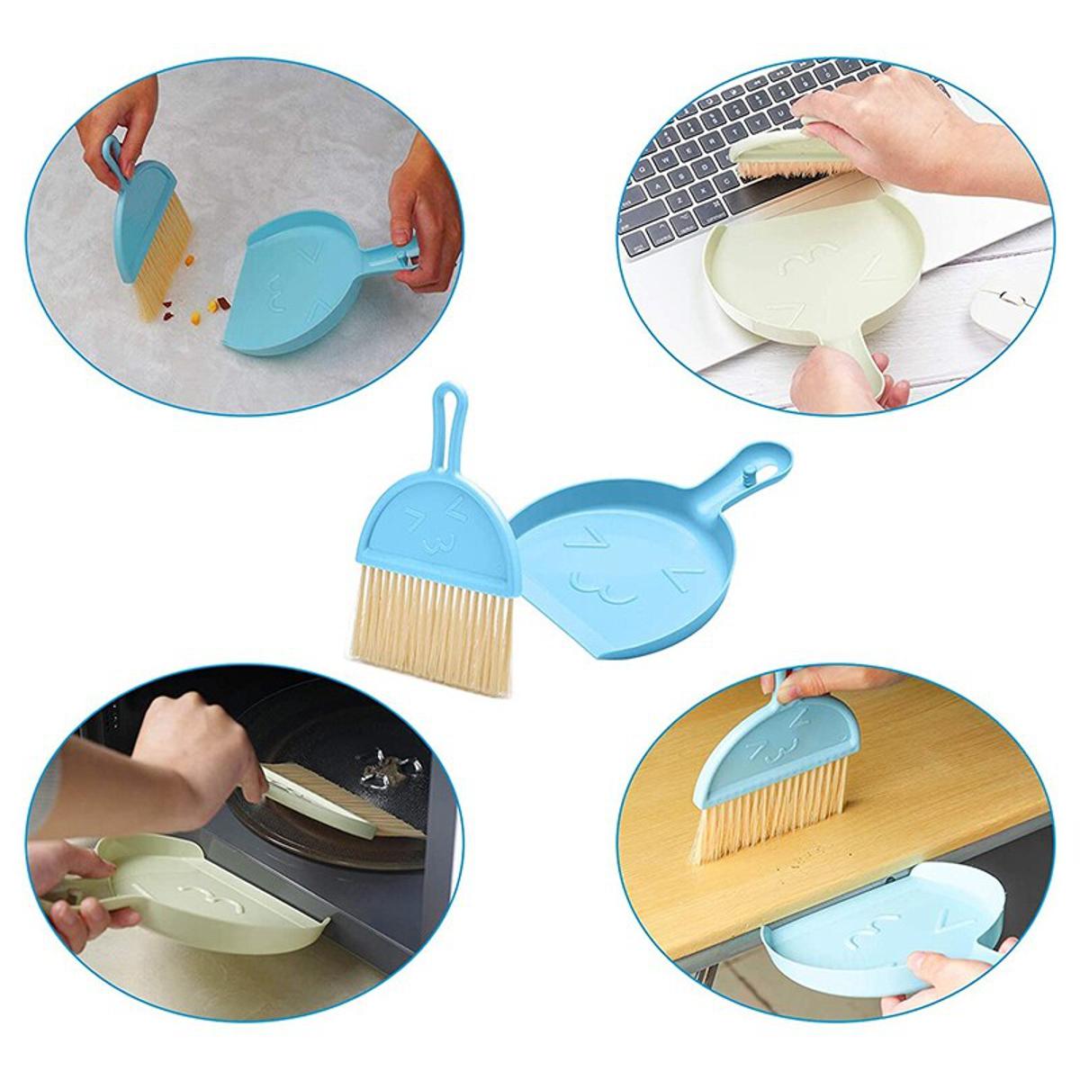 Picture of Dustpan and Brush Set, 1Pcs Mini Cleaning Dustpan and Broom Portable Sweeper with Hand Broom Brush for Computer Multicolor