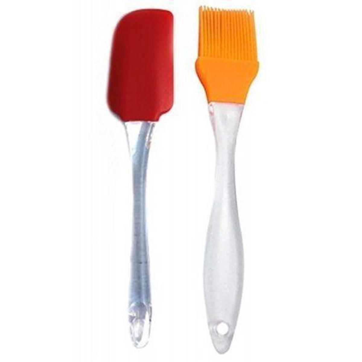 Picture of Silicon Oil Brush with Silicone Spatula - Orange