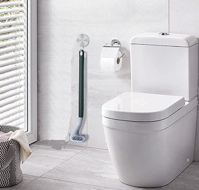 Picture of Long Handle Silicone Toilet Brush for Golf / No Dead Wall Cleaning Brush / Bathroom Flexible Bendable Toilet Brush Bathroom Supplies 1pcs