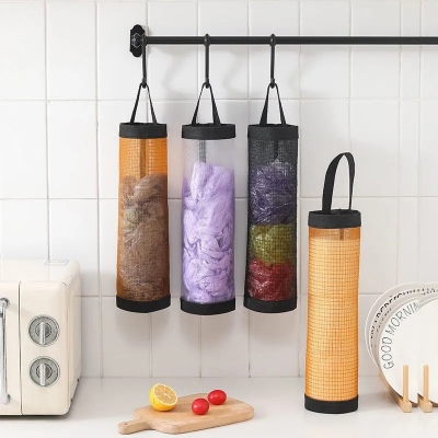 Picture of Hanging Waste Bag Holder, Durable Widening Handle Wearable Garbage Bag Storage Bag, Bottom Outlet for Home Kitchen, 1pcs