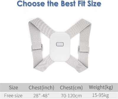 Picture of Posture Corrector Back Brace with Smart Sensor Vibration Reminder, Adjustable Back Shoulder Lumbar Waist Support Belt for Men and Women Back Posture
