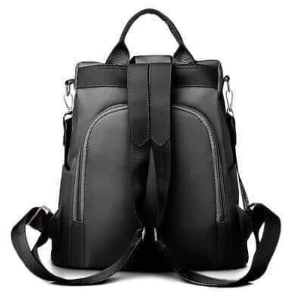 Picture of Women Nylon Zipper Backpack Multi-pocket Large Capacity School Bag (Black)