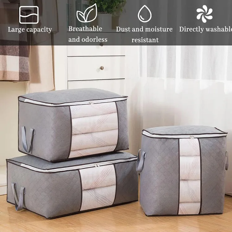 Picture of Cloths Storage Organizer Bags. Blankets Cover, Cloth Organizer, Winter Wardrobe Storage Organizer 22/16 inc