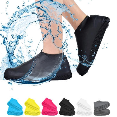 Picture of Waterproof Shoe Covers, Non-Slip Water Resistant Overshoes Silicone Rubber Rain Shoe Cover Outdoor cycling Protectors apply to Men, Women, Kids M Size