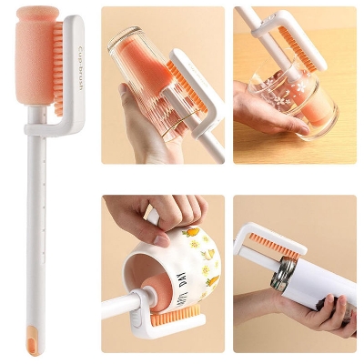 Picture of Kitchen Cleaning Tool Sponge Brush Glass Wine Bottle Tumbler Mug Straws Tube Multifunctional Cleaning Brushes Cup Brush
