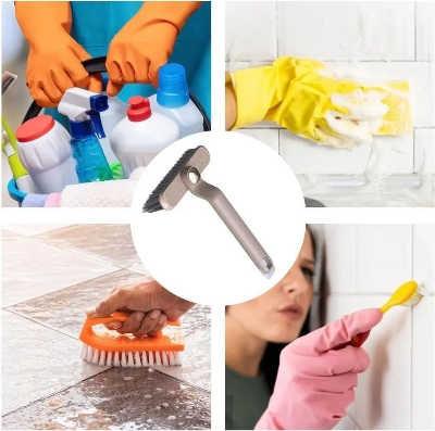 Picture of 2-in-1 Multifunctional Rotating Crevice Cleaning Brush for Bathroom and Kitchen Cleaning Brush for Crevice and Surface