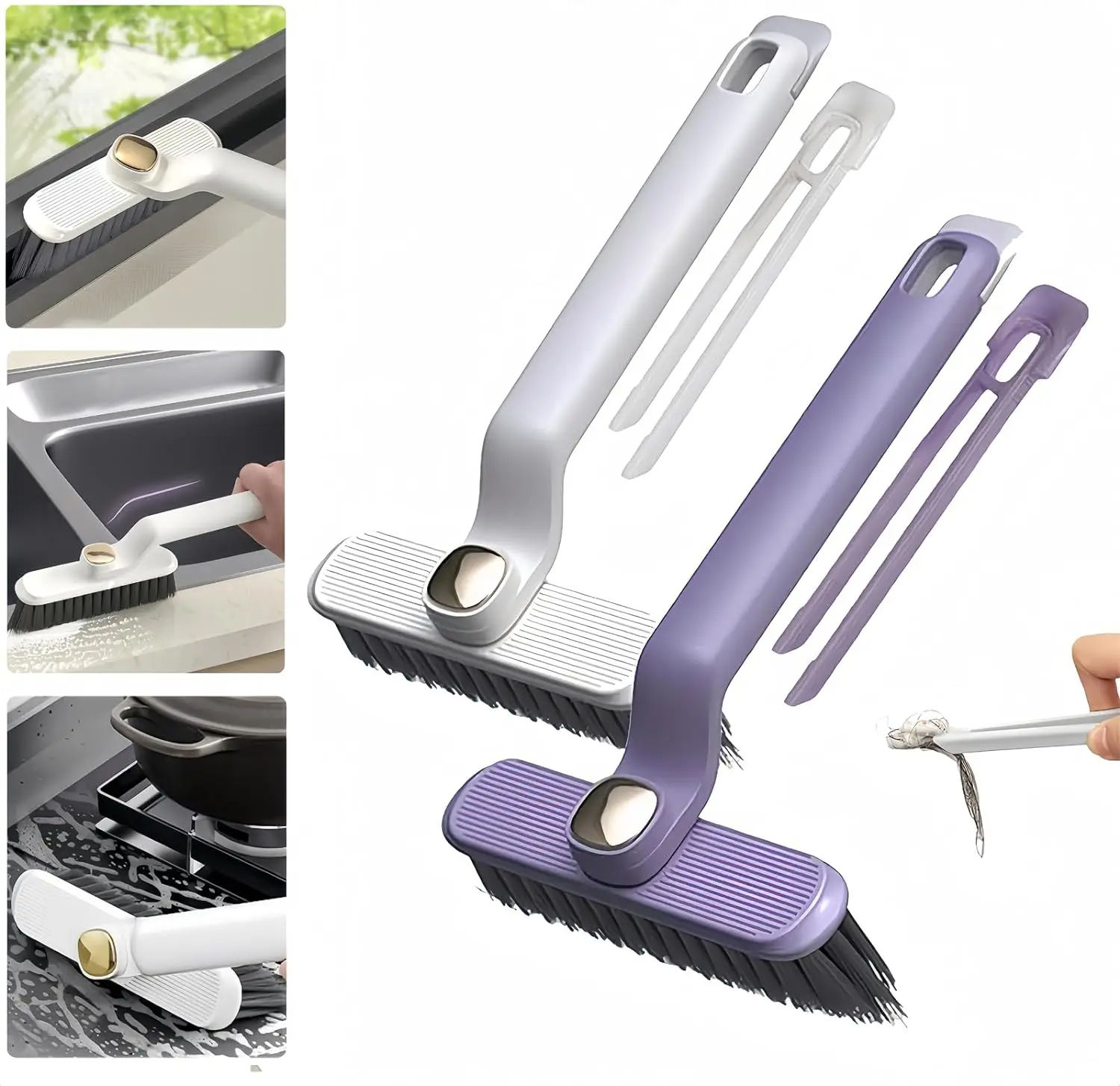 Picture of 2-in-1 Multifunctional Rotating Crevice Cleaning Brush for Bathroom and Kitchen Cleaning Brush for Crevice and Surface