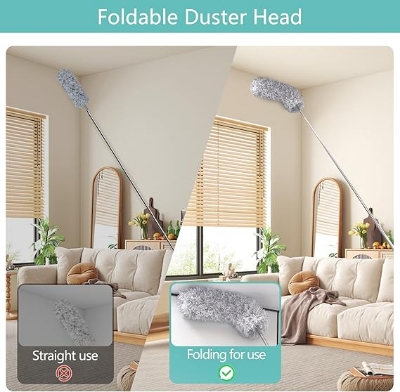 Picture of 9.5 Feet (Approx) Flexible Extendable Duster for Cleaning Complicated Areas and ceiling fan, Microfiber Duster , Super Long Extendable Dusters