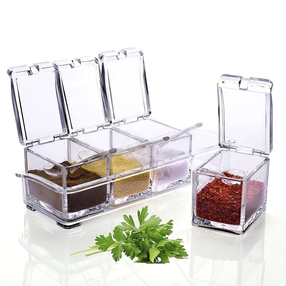 Picture of Multicolor Acrylic CRYSTAL SEASONING BOX, Size/Dimension: 26 X 10.5 X 8.3