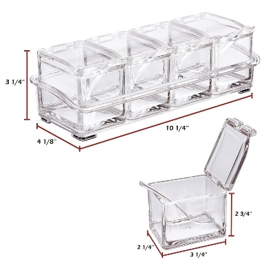 Picture of Multicolor Acrylic CRYSTAL SEASONING BOX, Size/Dimension: 26 X 10.5 X 8.3