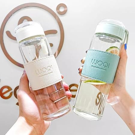 Picture of 480ML Heat Resistant Portable Glass Drink Bottle Cold Water Juice Tea Bottle With Screw Lid Filter Net Easy To Carry