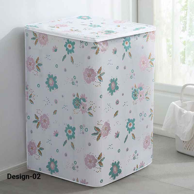 Picture of Washing Machine Dust Cover, Floral Creative Home Decor Anti Dust Roller Flip Washing Machine Cover 56*54*86cm Approx Multicolor