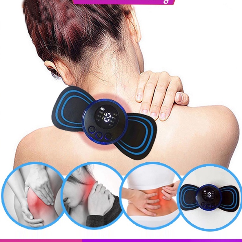 Picture of Mini Massager | Rechargeable Shoulder and Neck Massager Pain Relief Neck Massager Muscle Massage Machine for Muscles, Back, Tendonitis, Deep Tissue Back Massager for Pain Relief with 2 pads
