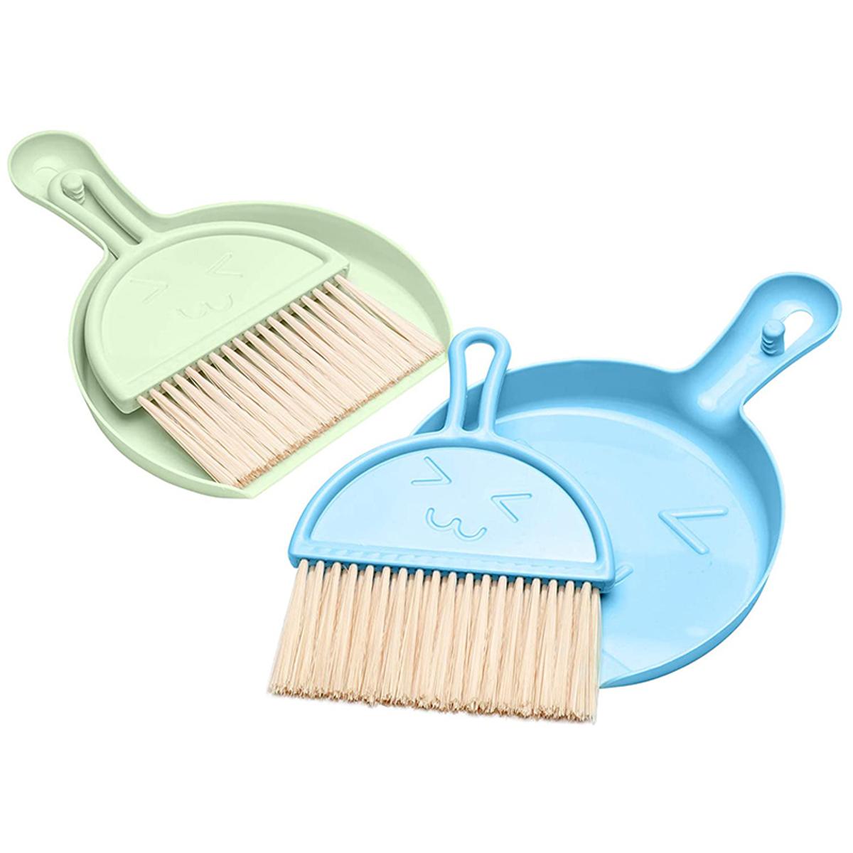 Picture of Dustpan and Brush Set, 1Pcs Mini Cleaning Dustpan and Broom Portable Sweeper with Hand Broom Brush for Computer Multicolor