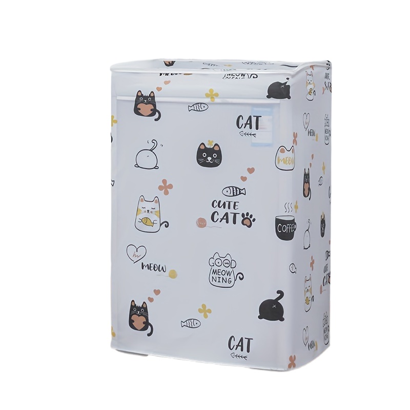 Picture of 1pc Waterproof Washing Machine Cover, Top Loading Washing Machine Cover, Arranged Roller Laundry Dustproof Protector Cartoon Design upto 9kg