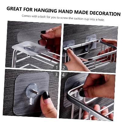 Picture of 10pcs Acrylic Adhesive Hooks, Heavy Duty Transparent Hooks Without Drilling, Suitable For Living Room, Kitchen And Bathroom Storage Hanging