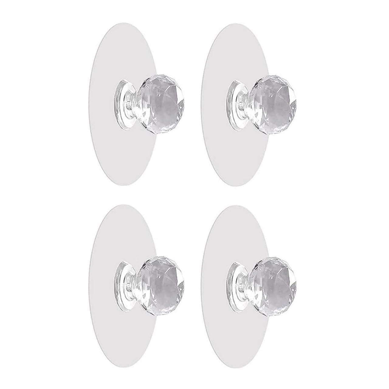 Picture of Punch-free Crystal Drawer Handle Self-Adhesive Acrylic Transparent Cabinet Wardrobe Furniture