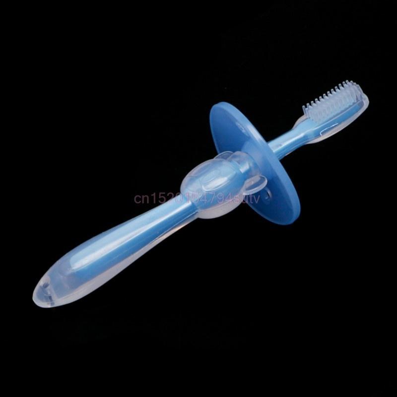 Picture of Baby Teether Training Teeth Soft Toothbrush Brush Safe Bendable food grade silicone  baby soft Toothbrush 1pcs CN multicolor