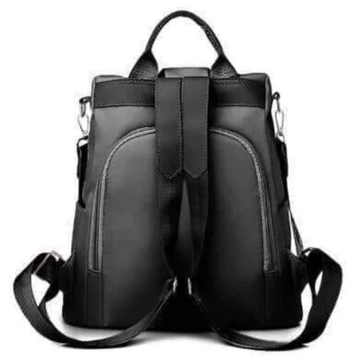 Picture of Women Nylon Zipper Backpack Multi-pocket Large Capacity School Bag (Black)
