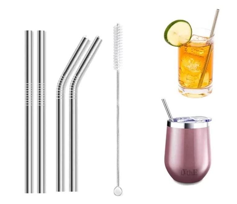 Picture of Metal Straws Reusable Metal Straw Stainless Steel Metal Straw Metal Straw Cleaner Metal Straw Metal Straw With Tumbler 3pcs pack