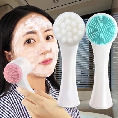 Picture of Face Manual Portable Cleaning Massage Brush Deep Cleansing Pores Skin Care Hot Double-sided Silicone Cleansing Tool