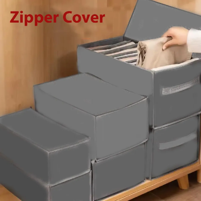 Picture of 7-Grid Foldable Clothes Organizer: Waterproof Storage Box for T-Shirts, Jeans, and More