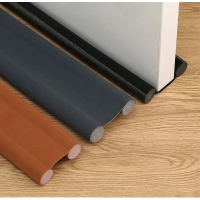 Picture of Door Bottom Rubber Seal Strip Adhesive Under Door Silicone Sweep Weather Stripping Under Door Draft Stopper Rubber Strip Door Block Seal Noise Reduction Dustproof