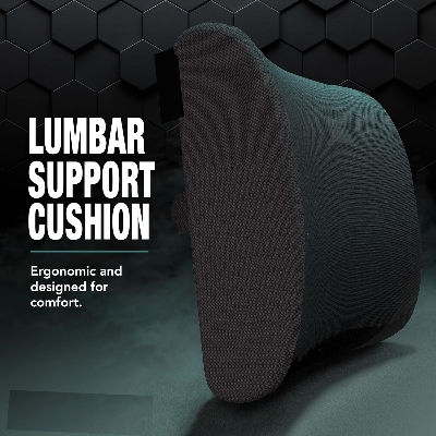 Picture of Lumbar Support Pillow for Office Chair Car Seat,Charcoal Memory Foam Chair Back Cushion for Back Pain Relief chair Pillow
