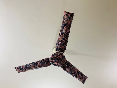 Picture of Complete Coverage Fan Cover Long/short Style Electric Fan Dust Cover Washable Reusable Moisture-proof Dustproof Household Supplies for Ceiling Fan Soft Printed Cover