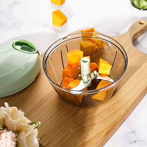 Picture of Manual Food Processor Vegetable Chopper, SCSXGO Portable Hand Pull String Garlic Mincer Onion Cutter for Veggies Fruits Nuts,Durable BPA Free Food Safe Material