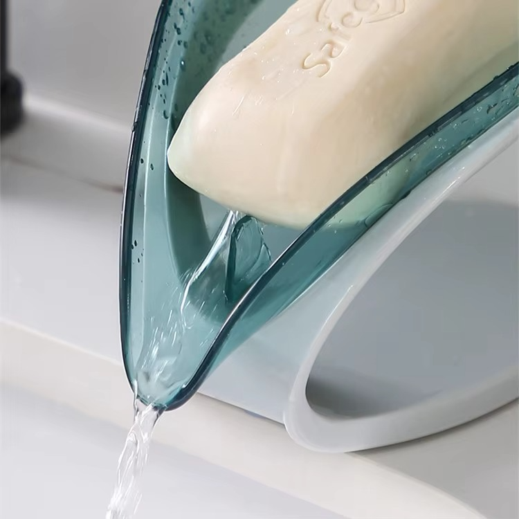 Picture of Leaf Shape Soap Case Holder Bathroom Soap holder Self Draining Soap box 1Pcs