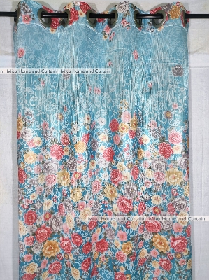 Buy curtain-porda-synthetic-curtains-indian-porda-window-protector-4380-inch-standard-size-4-kuchi-curtain-blue-flower-art- at Best Price In Bangladesh