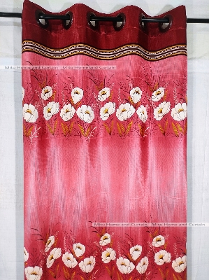 Buy curtain-porda-synthetic-curtains-indian-porda-window-protector-4380-inch-standard-size-4-kuchi-curtain-pink-flower-art- at Best Price In Bangladesh