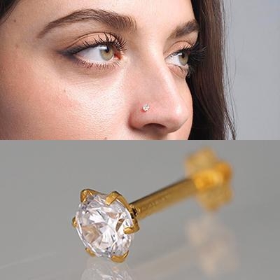 Picture of Premium Quality DIAMOND CUT NOSE PIN 1 Stone