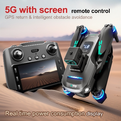 Picture of (REMOTE DIPLAY) 5G WIFI FPV G.P.S Quadcopter Drone 4K HD Dual Cameras Obstacle Avoidance LED Large Screen Remote RC Drone DH