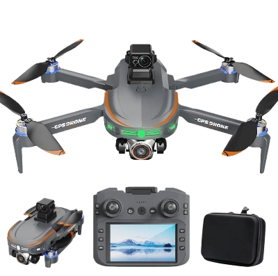 Picture of BIG [REMOTE DISPLAY] G.P.S Drone With Laser Sensor 4K Dual Cameras Foldable Quadcopter Obstacle Avoidance Optical Wifi Gimbal Helicopter Drone Professional 3 Batteries (8GB Memory + Card Reader Free)