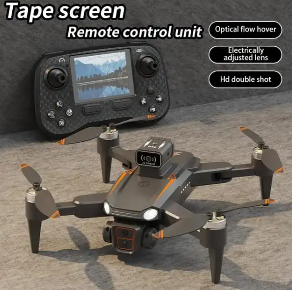 Picture of Drone with Display Remote 4K WIFI FPV Drone Dual Full HD Camera Dual Battery Dual Brush Foldable RC Qudcopter Drone Camera