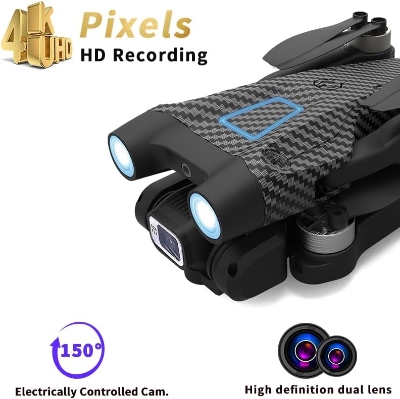 Picture of Pro S UAV Drone with 4K Camera, Folding Aerial Photography Drone Brushless Motor Mobile Phone Control Multiple Flight Modes 360° Obstacle Avoidance RC Quadcopter Headless Mode T