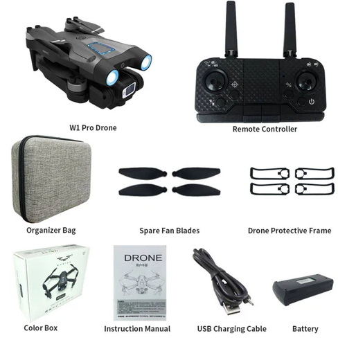 Picture of Pro UAV Drone with 4K Camera, Folding Aerial Photography Drone Brushless Motor Mobile Phone Control Multiple Flight Modes 360° Obstacle Avoidance RC Quadcopter Headless Mode T