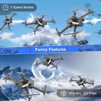 Picture of Optical Flow Avoidance Four-Axis Brushless Drone 1080P HD FPV Camera Wifi RC Quadcopter, 360° Flip, Waypoint Flight Black 2 Batteries DH