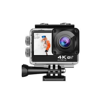 Picture of AUSEK Q60TR WIFI 4K WIFI 60Fps Ultra HD Waterproof Sports Action Camera - COMBO PACK (2 Battery, Charger, Microphone, Remote)