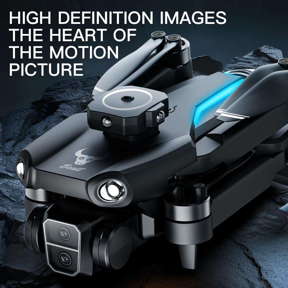 Picture of Drone Three-Axis Flow Positioning Brushless Motot Folding 4k Dual Camera Four-Sided Obstacle Avoidance Drones Black dgf