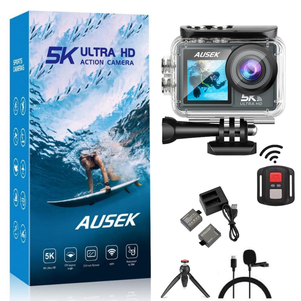 Picture of 5K Ausek M40R Dual Screen 5K Waterproof Action Camera with COMBO PACK (Remote, Dual Battery, Charger & Microphone) Warranty 6