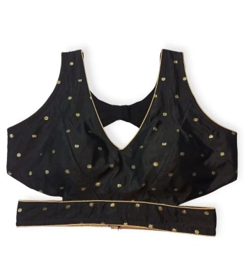 Picture of Black Color Katan Blouse For Girls