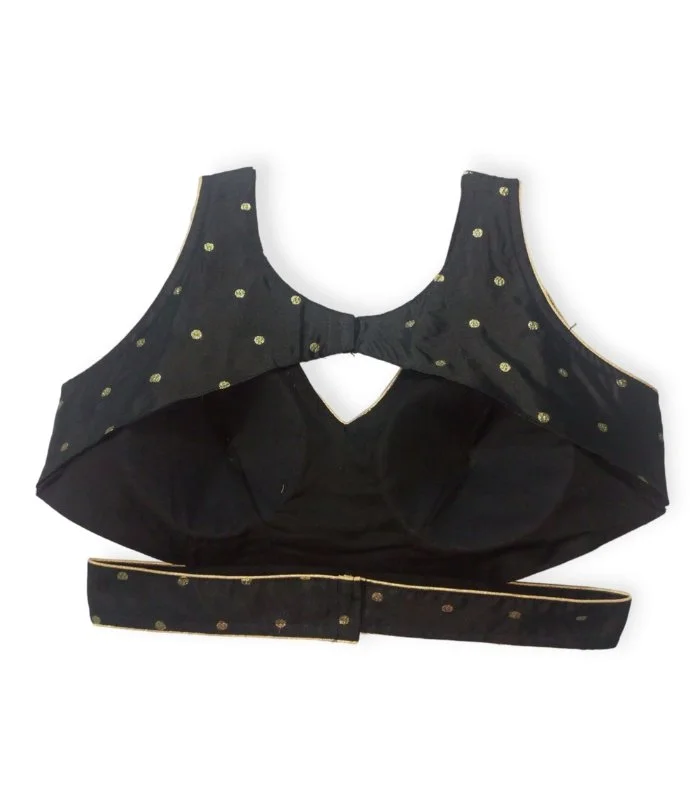 Picture of Black Color Katan Blouse For Girls